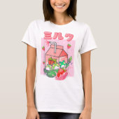 T-shirt Kawaii Strawberry Milk Frog Art (Devant)