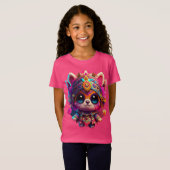 T-Shirt Kawaii Style Kaleidoscope coloré (Devant entier)