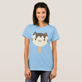 T-shirt Kawaii Summer Ice Lolly Popsicle Cat (Devant entier)