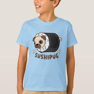 T-shirt Kawaii Sushi Carlin Mashup Funny Chien Lover cadea