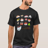 T-shirt Kawaii Sushi Cute Happy Funny Sushi japonais Anime (Devant)