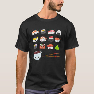 T-shirt Kawaii Sushi Cute Happy Funny Sushi japonais Anime