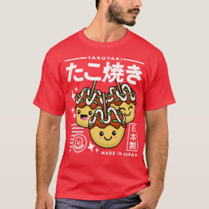 T-shirt Kawaii Takoyaki Japonais Nourriture Cuisine Rétro 