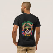T-shirt Kawaii Tropical Sloth – Cute Summer Vibes Rainbow (Dos entier)