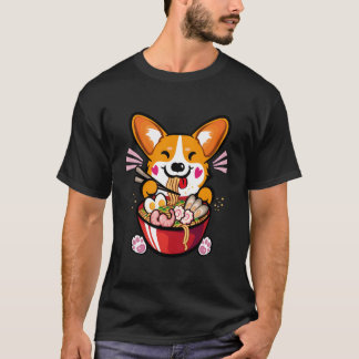 T-shirt Kawaii Welsh Corgi mangeant Ra
