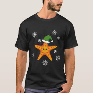 T-shirt Kawaii Xmas Starfish sur Blue Buffalo Motif