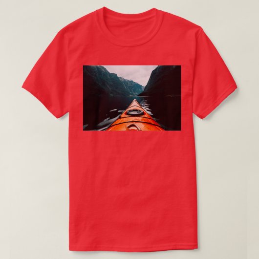 T-shirt Kayak dans le fjord norvégien (Design devant)