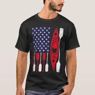 T-shirt Kayak et paddle US American Flag Canoe USA Kayaki