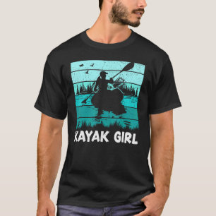 T-shirt Kayak Girl Vintage Retro Kayaking Girl Kayak Boati