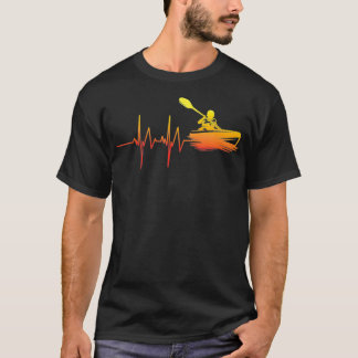 T-shirt Kayak Heartbeat Paddle bateau Idée cadeau de l'amo