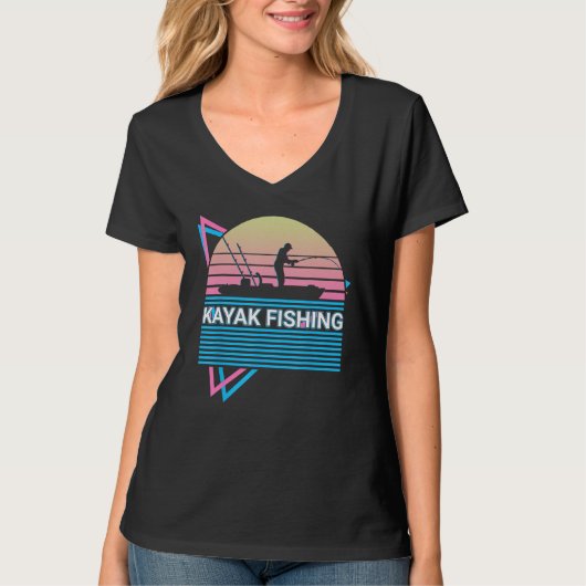 T-shirt Kayak Kayaking Retro Kayak Fishing (Devant)