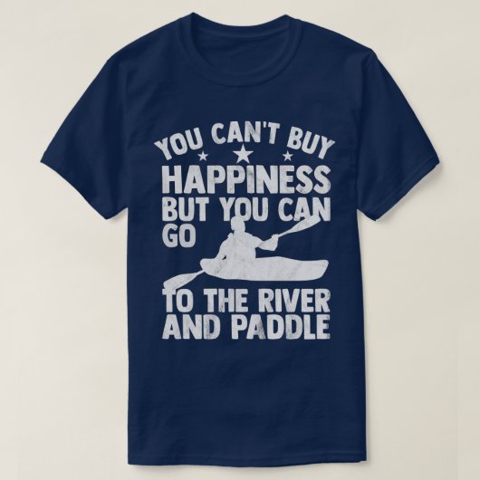 T-shirt Kayak Paddle White Water Rowing Kayaking Boat 8 (Design devant)