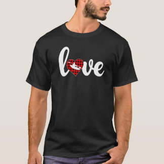 T-shirt Kayak Sports Buffalo Plaid Love Kayak Valent