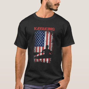 T-shirt Kayak Sports Retro Drapeau Américain USA Amérique