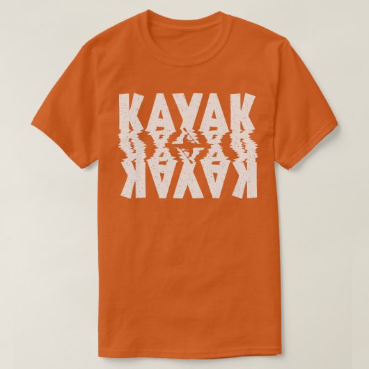 T-shirt Kayak Typographie blanche déstabilisée (Design devant)