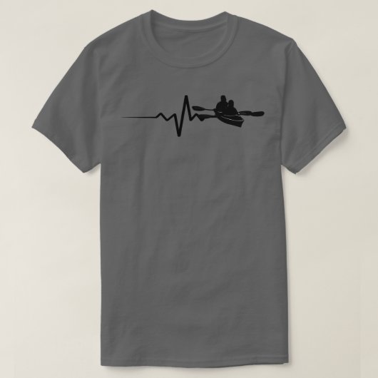 T-shirt Kayaking Canoeing Heartbeat (Design devant)