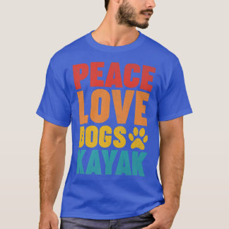 T-shirt Kayaking Lover Retro Style Peach Love Dogs Kayak P