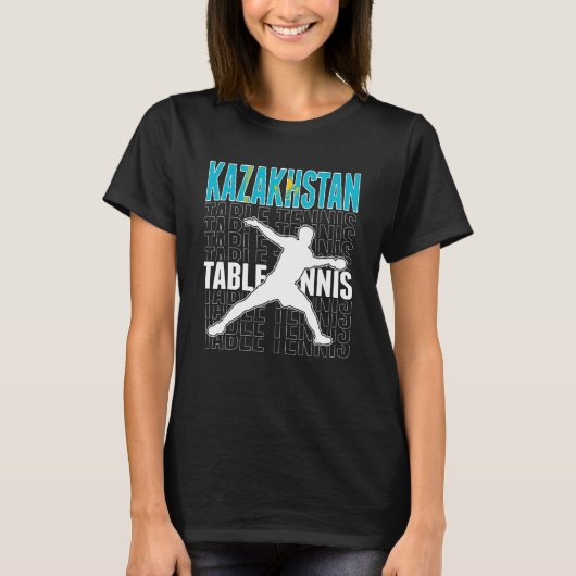 T-shirt Kazakhstan Tennis De Table Fans Drapeau Du Kazakhs (Devant)