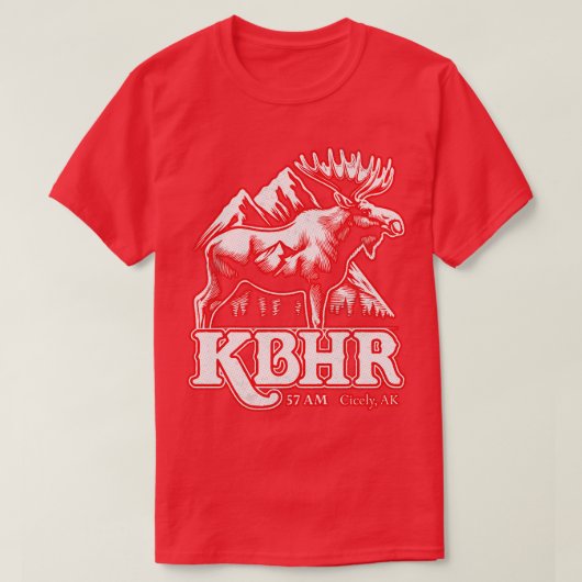 T-shirt KBHR Northern Exposure Radio Station Cicely Alaska (Design devant)
