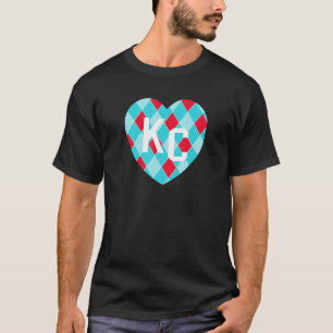 T-shirt KC Heart Kansas City Turquoise BlueRed KC Kansas C