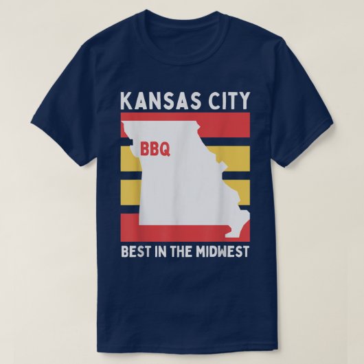 T-shirt KCMO, Midwest BBQ Vaches Vaches Vin Chiens de poul (Design devant)