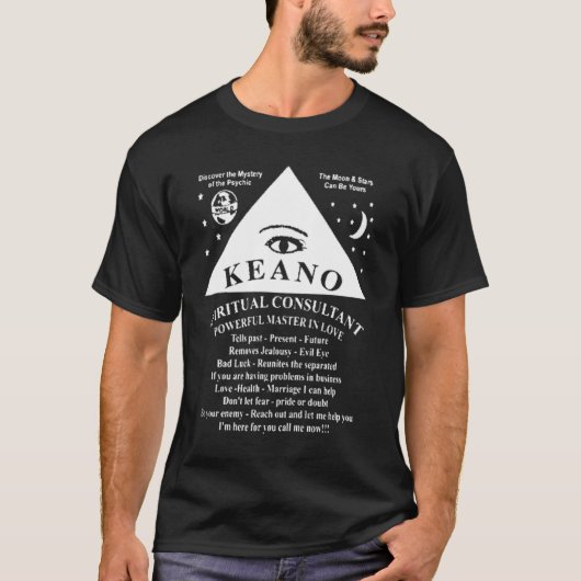 T-shirt Keano, Spiritual Consultant (Devant)