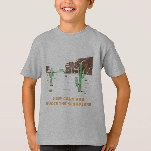 T-shirt Keep Calm And Avoid The Scorpions Desert Camping (Devant)