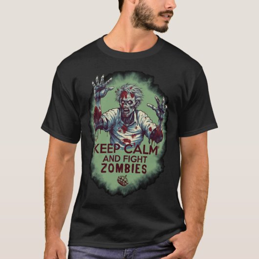T-shirt "Keep Calm and Combight Zombies" (Devant)