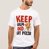 T-shirt keep calm and eat pizza (Devant)