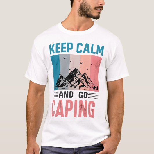 T-shirt Keep Calm and Go Camping Retro Tee (Devant)