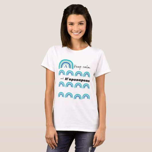 T-shirt Keep Calm and Ho'oponopono Nom personnalisé (Devant entier)