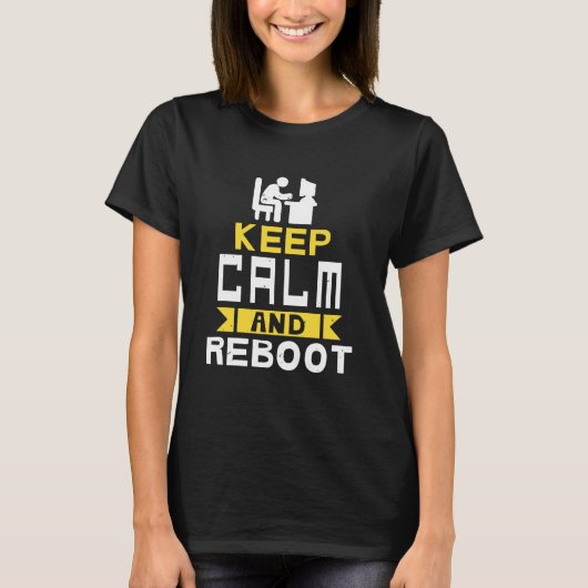 T-shirt Keep calm and reboot (Devant)