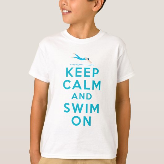 T-shirt Keep Calm And Swim On (Devant)
