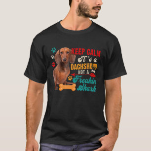 T-shirt Keep Calm Dachshund Not A Funny Shark Matching Dog