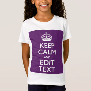 T-Shirt KEEP CALM personnalisé et votre texte sur violet