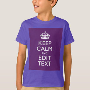 T-shirt KEEP CALM personnalisé et votre texte sur violet