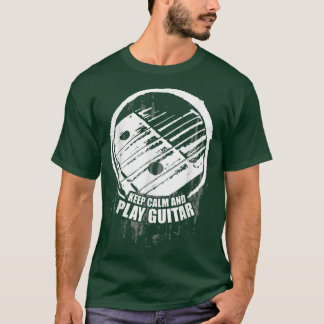 T-shirt Keep Calm Play Guitar Ukulele Plectron Musician Re