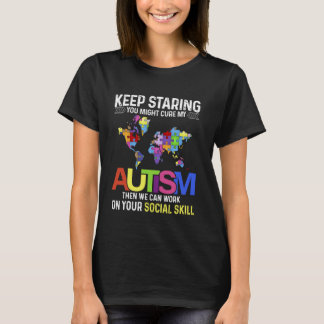 T-shirt Keep Staring You Might Cure My Autism Map Puzzle