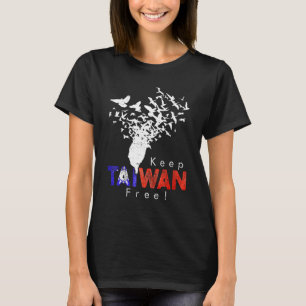 T-shirt Keep Taiwan Free Taiwanese Flag Peace Birds Pray F