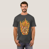 T-shirt Keep the Rock and Roll Skeleton Hand Rock Sign Pun (Devant entier)