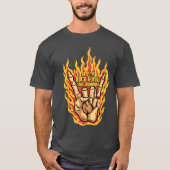 T-shirt Keep the Rock and Roll Skeleton Hand Rock Sign Pun (Devant)