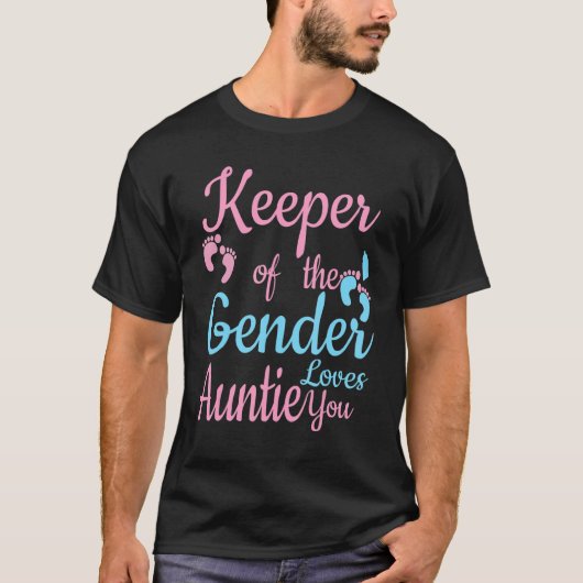 T-shirt Keeper of the Gender Auntie Gender Reveal Party I (Devant)