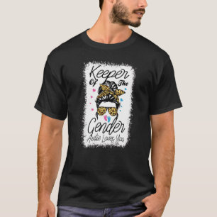 T-shirt Keeper Of The Gender Auntie Loves You Messy Bun  A