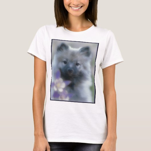 T-shirt Keeshond and Columbine  - Dog Photograph (Devant)