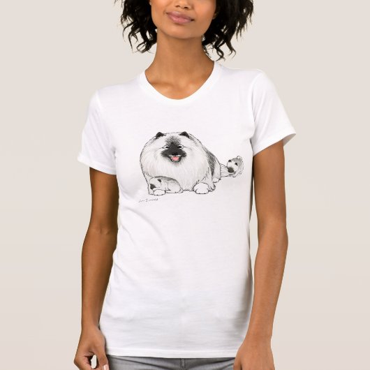 T-shirt Keeshond avec des chiots (Devant)