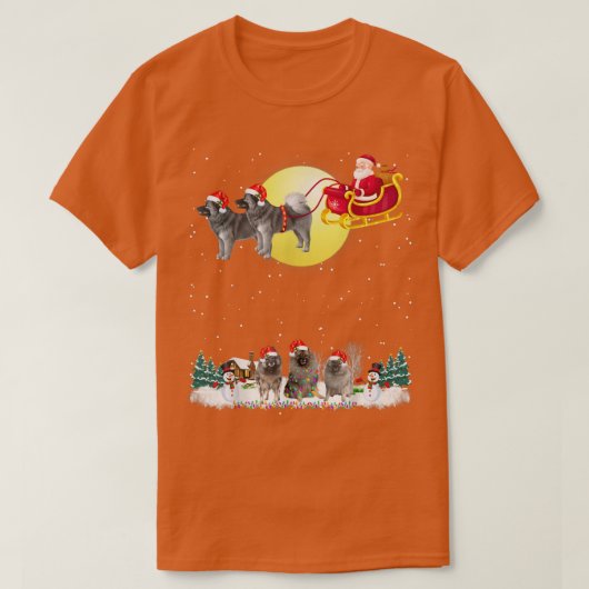 T-shirt Keeshond Chien Reindeer Dog Lights Christmas Lover (Design devant)