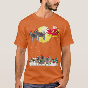 T-shirt Keeshond Chien Reindeer Dog Lights Christmas Lover