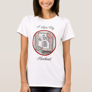 T-shirt Keeshond Noël hiver fenêtre Peinture Chien Art