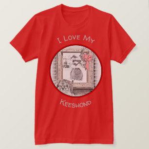 T-shirt Keeshond Noël hiver fenêtre Peinture Chien Art