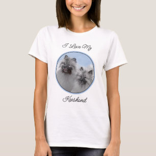 T-shirt Keeshond Paire de Kees Peinture Art animal origina